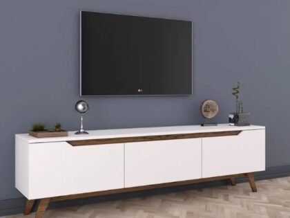 Sobel meuble tv 160 cm Marron/blanc