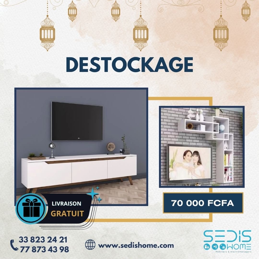 15a Ensemble Meuble TV 160 cm avec Etageres – Image 1