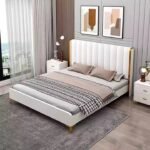 Khairy Lit Blanc/Doré 180/200cm