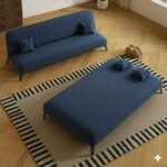 Canapé-lit 3 places Bleu – Image 3