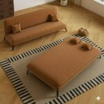 Canapé-lit 3 places Orange brûlé – Image 2