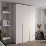 Nancy Armoire blanche/dorée 3 portes