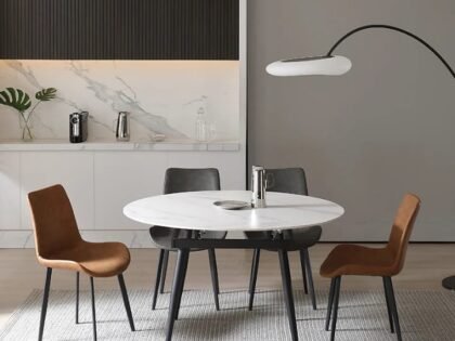 Table à manger ronde avec 4 chaises