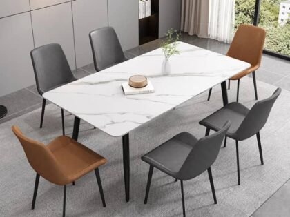 Table à manger rectangulaire avec 6 chaises